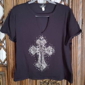 Rhinestone Cross shirt